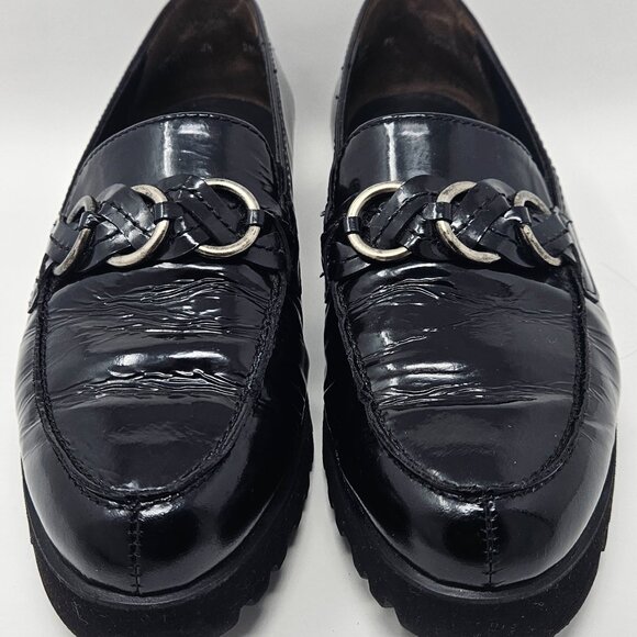 Paul Green Black Patent Lug Sole Leather Loafer, Size 4.5 UK/6.5 US - Picture 5 of 8